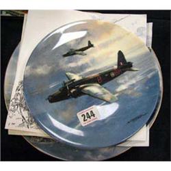 Four Coalport ltd edition plates, various 2nd W. War planes etc.