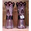 Image 1 : A pair of red overlay glass vases.
