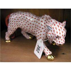 A Herend, Hungary, hand painted figure of a panther.