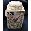 Image 1 : An early Samson porcelain caddy with lid, hand painted with birds etc.