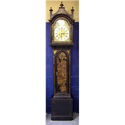 An 18thC eight day long cased clock by Peter Willington (Barnwell) Chinoisoirie case, five-pillar mo