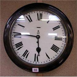 A Mahogany cased English style wall clock in working order.