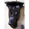 Image 1 : A carved Black forest wall bracket in the form of a goat's head.