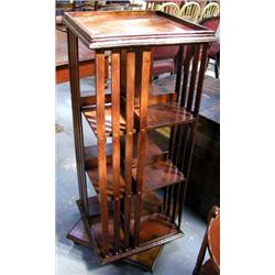 A Victorian Oak, three tier revolving bookcase.