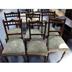 A set of six, Edwardian, Mahogany dining chairs.