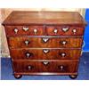 Image 1 : An 18thC mahogany chest of two short and three graduated long drawers with feather banding, having b