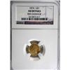 Image 1 : 1874   $1 gold    NGC AU rim dmg