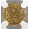 Image 3 : 1874   $1 gold    NGC AU rim dmg