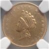 Image 2 : 1854  $1 T2  gold NGC AU clnd  est  $400-$425