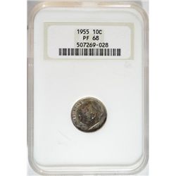 1955 ROOSEVELT DIME NGC PROOF 68