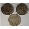 Image 1 : 1922, 1923, AND 1926 PEACE SILVER DOLLARS IN CIRCULATED CONDITION