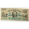 Image 1 : 1872  $50  State of South Carolina Rev Bond Scrip CU     est $100-$125