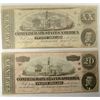 Image 1 : 2   $20 Confederate States of America notes an 1863 & 1864   VF  est $80-$90