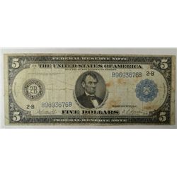 1914   $5 FR note  F  est  $60-$70