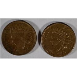 1859 XF and 1862 XF/AU  Indian penny both have marks obv.  est $100-$125