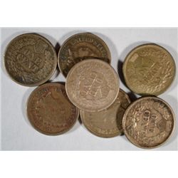 7 1863 Indian penny solid Liberty avg  VF coins  est $90-$100