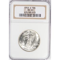 1947 WALKING LIBERTY HALF DOLLAR NGC MS65 GEM
