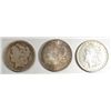 Image 1 : ( 3 ) THREE CIRCULATED MORGAN SILVER DOLLARS