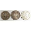Image 2 : ( 3 ) THREE CIRCULATED MORGAN SILVER DOLLARS