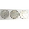 Image 1 : ( 3 ) CIRCULATED PEACE SILVER DOLLARS