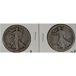 1916 GOOD AND 1921-S VG WALKING LIBERTY HALF DOLLAR
