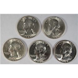 5-PCS NICE 1944 WASHINGTON QUARTER MS63-64