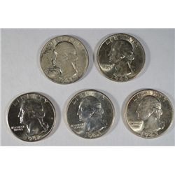 1941,1942,1942-D,2-1943 WASHINGTON QUARTERS MS63-64
