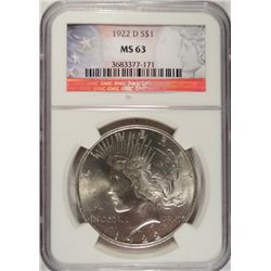 1922D  Peace  $   NGC63  est  $65-$75