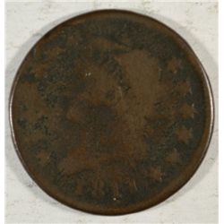 1811  large penny  good  VERY SCARCE DATE UNATTRIBUTED  Est  $70-$75