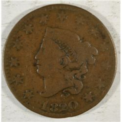 1820/19  large penny  G/VG UNATTRIBUTED  Est  $30-$35