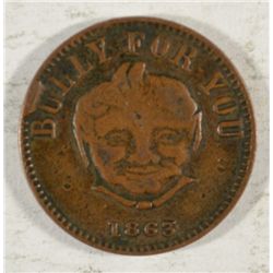1863 Civil War Store Card "BULLY FOR YOU 1348" R7  fine  est $75-$100