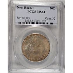 New Rochelle half $ original toning PCGS64  est $360-$370