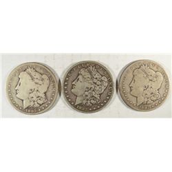 3   1882CC   Morgan $  G-VG-Fine  Est $240-$250