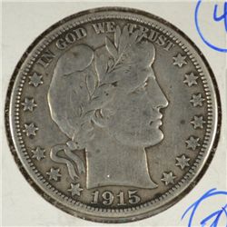 1915 D BARBER HALF DOLLAR FINE