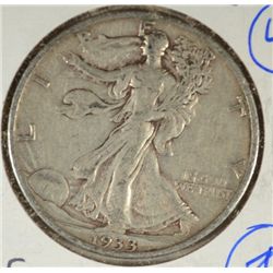 1933 S WALKING LIBERTY HALF DOLLAR XF