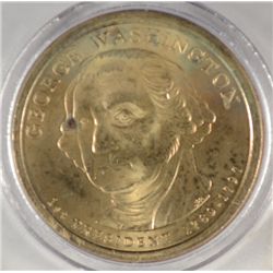 2007 G. WASHINGTON DOLLAR  NO EDGE LETTERS  GEM BU RARE ERROR!