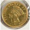 Image 1 : 1874 $3.00 GOLD AU, HAS MARK OBV, CLEANED, BUT STILL DECENT COIN!