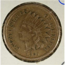 1860 INDIAN ONE CENT XF+ NICE