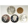 Image 1 : LOT: 1954 D FRANKLIN HALF DOLLAR MS64, PROOF 2002 S AND 2003 S JFK HALVES, 1970
