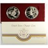 Image 1 : 1983 AND 1984 TWO COIN OLYMPIC PROOF COMMEMORATIVE SILVER DOLLARS