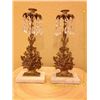 Image 1 : Pair of Vintage Crystal and Brass Candleholders