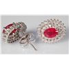 Image 2 : 1.75 ct Ruby and Diamonds Earrings