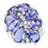 Image 1 : 11.90 ct Tanzanite & Diamond Ring