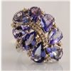 Image 2 : 11.90 ct Tanzanite & Diamond Ring