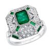 Image 1 : 18K 1.14 ct Emerald & 0.36ct Dia Ring