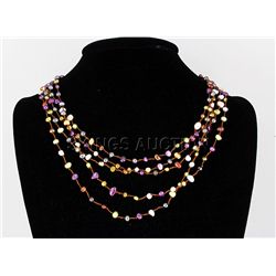 156.74CTW Multi Color Thread Freshwater Pearl Necklace