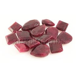 174.46ctw Faceted Loose Ruby Corrundum Gemstone 14pcs