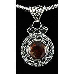 Brown Tourmaline 13.53ctw AntiqueDesign .925 Pendant