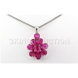 24.83CTW Natural Pink Ruby-Sterling Silver Pendant