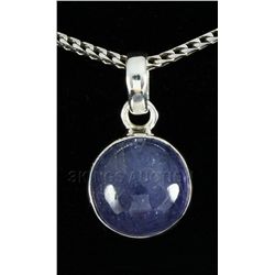 Cabochon Tanzanite 13.20ctw Bezel Design .925 Pendant